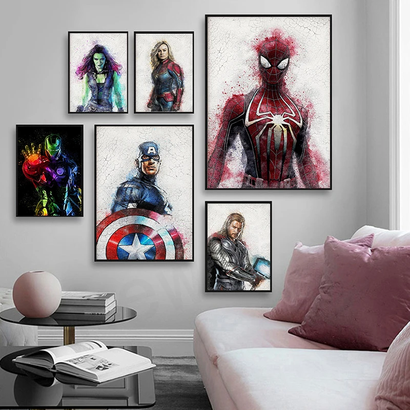 Marvel Canvas Painting Wall Art Superhero Avengers Iron Man Prints
