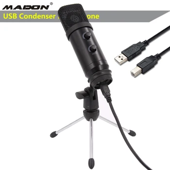 

Free shipping, MADON BM-700 studio condenser microphone, usb microphone podcast professional condenser microphone