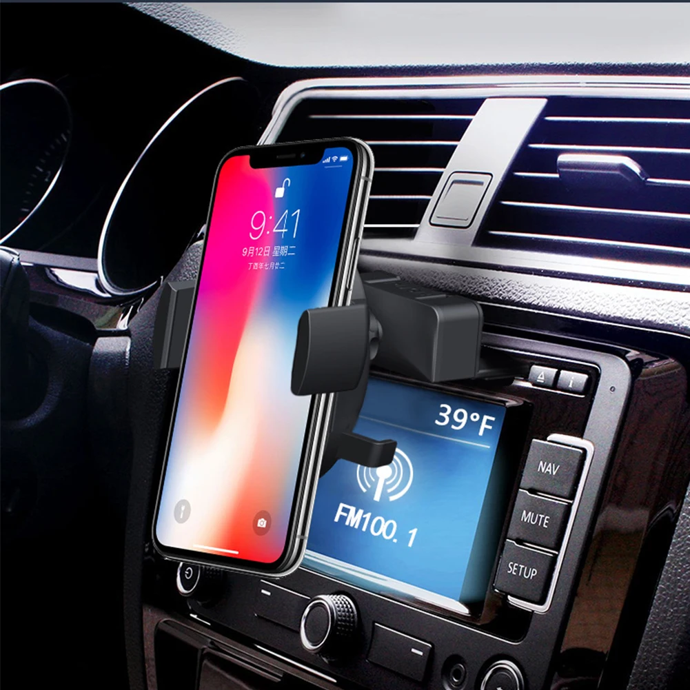 Беспроводное автомобильное зарядное устройство для iPhone 11 Pro XS MAX XR X samsung Galaxy Note 10 Plus 10 Вт Быстрая зарядка CD слот автомобильный держатель