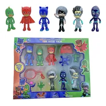 6 pçs/set Pj Pj Máscara Máscara de Personagem de Desenho Animado PVC Catboy OwlGilrs Gekko Máscara de Caráter Crianças Toy Presente de Natal Aniversário