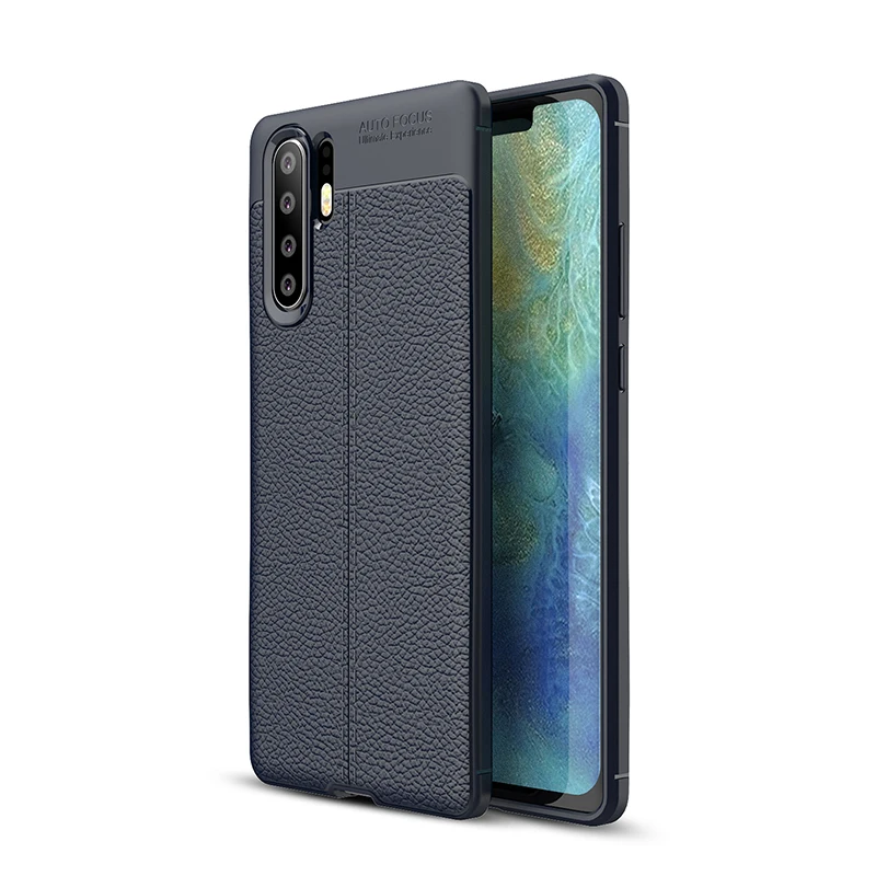 Кожаный силиконовый чехол для задней крышки телефона для huawei p20 p30 pro lite p20pro p30lite p 20 30 роскошные мягкие резиновые чехлы - Цвет: blue