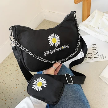 

2020 Crossbody Bags for Women 2pcs set Canvas Single Shoulder Bag Fashionable Travel Crossbody Bags Casual Simple Messenger Bag