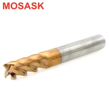 MOSASK 4 Flutes HRC60 Processing Stainless Steel Milling Cutter 1MM 2MM 4MM Straight Drill  Tungsten Carbide End Mill