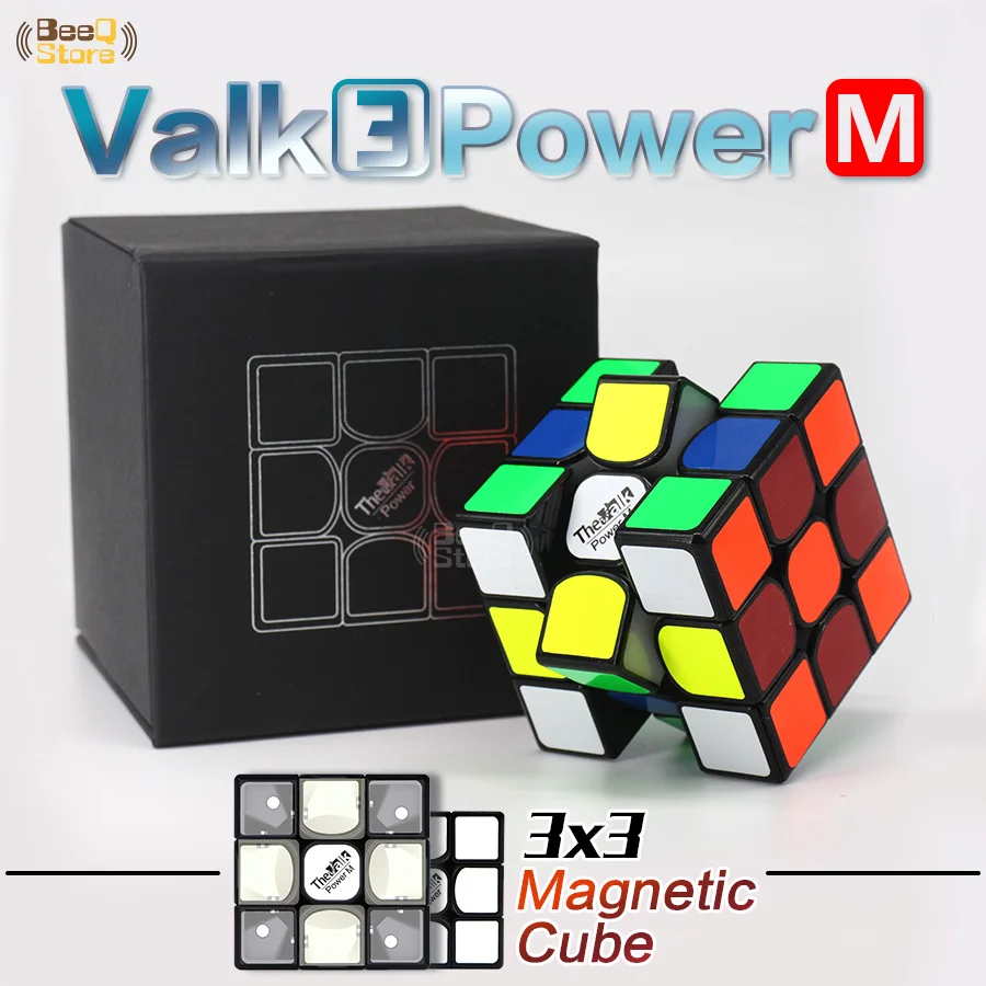 Волшебный куб Qiyi Mofangge Valk3 Power M магнитный 3x3x3 Magico Cubo черная игра головоломка без
