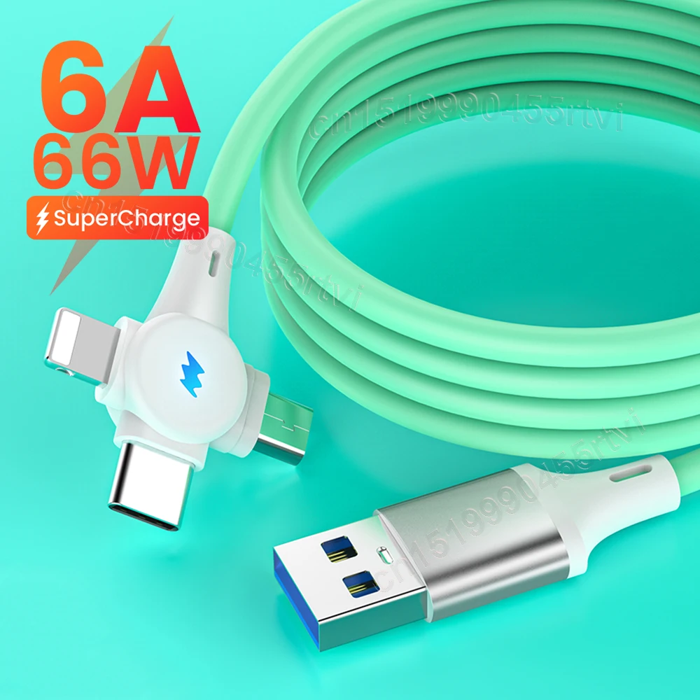 USB-кабель зарядный 3 в 1 6 А 66 Вт Micro USB Type-c | Мобильные телефоны и аксессуары