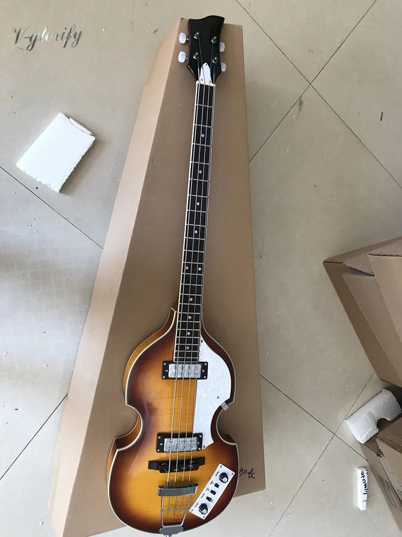 Высокое Качество Пламя клен Топ зажигание скрипка бас гитара 41 дюймов высокий