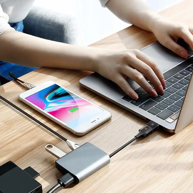 Baseus type C Женский к USB Мужской кабель OTG адаптер конвертер Тип c Женский к USB штекер зарядного устройства адаптер для передачи данных для ноутбука