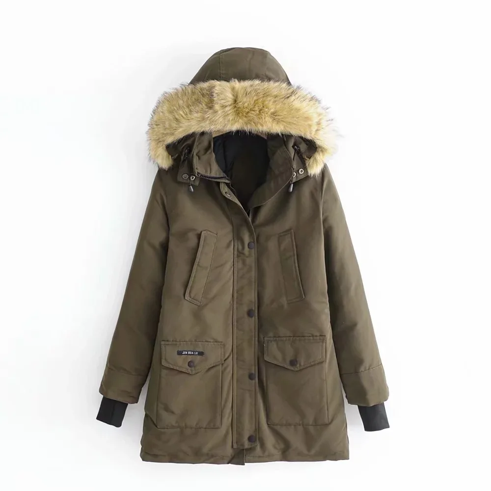 

AliExpress EBay Hot Selling 2018 Autumn New Style Europe And America WOMEN'S Dress Pike Thick Cold Fur Collar Coat
