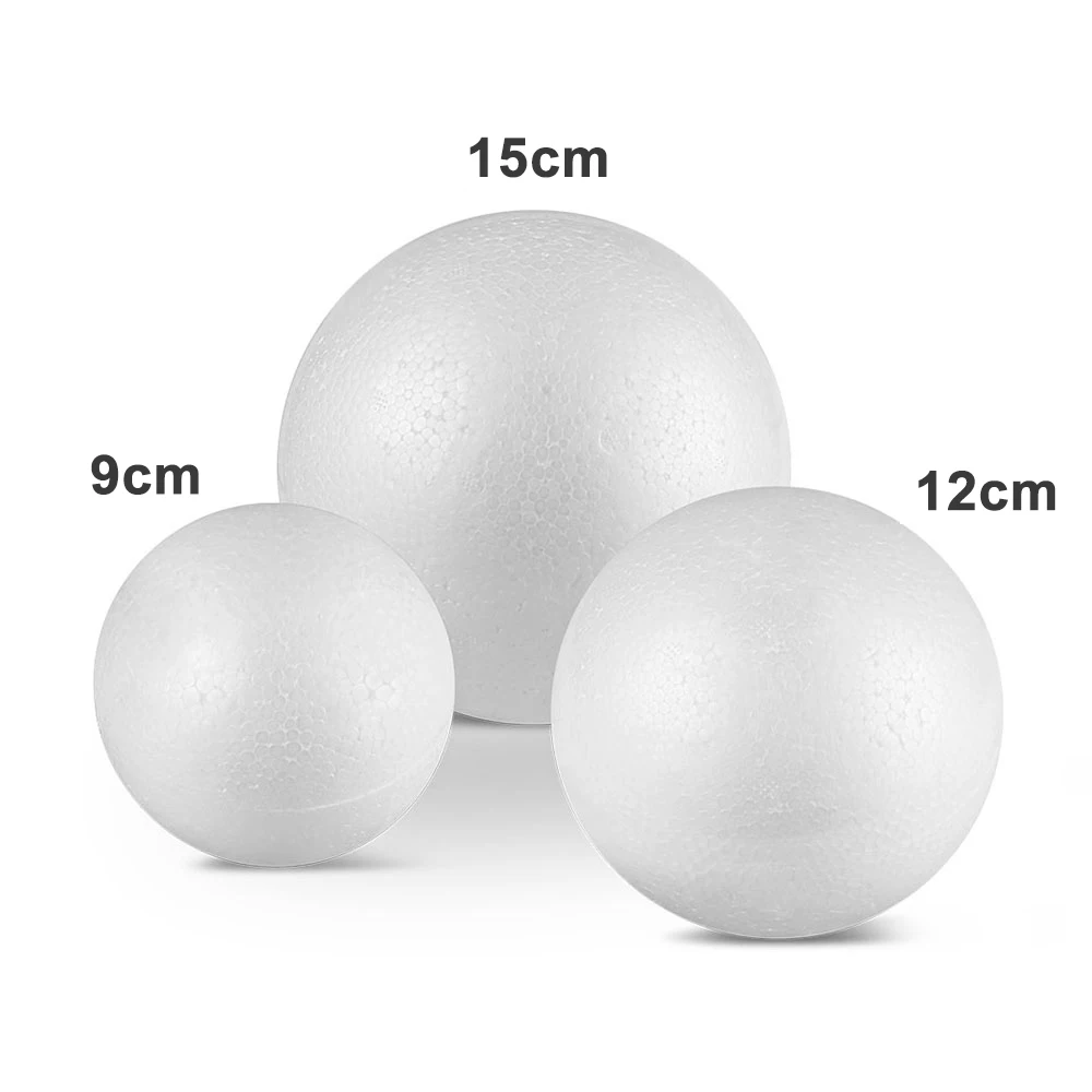 

C-9CM 12CM 15CM Modelling Polystyrene Styrofoam Foam Ball White Craft Balls For DIY Christmas Party Decoration Supplies Gifts