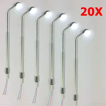 

20pcs 1:100 Mini Model Railway Train Lamp Post 3V HO OO Scale LEDs Garden Street Landscape Lights Sand Table Accessories