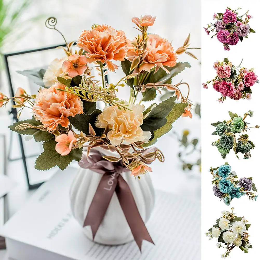 

new Colorful cloth Artificial Carnation Simulation Flower Home Decor Gift Easy maintain never color fade convenient durable