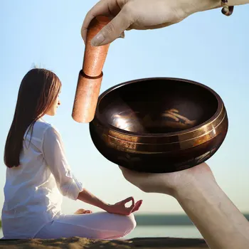 

Buddhism Copper Singing Bowl Handmade Yoga Meditation Buddha Sound Chanting