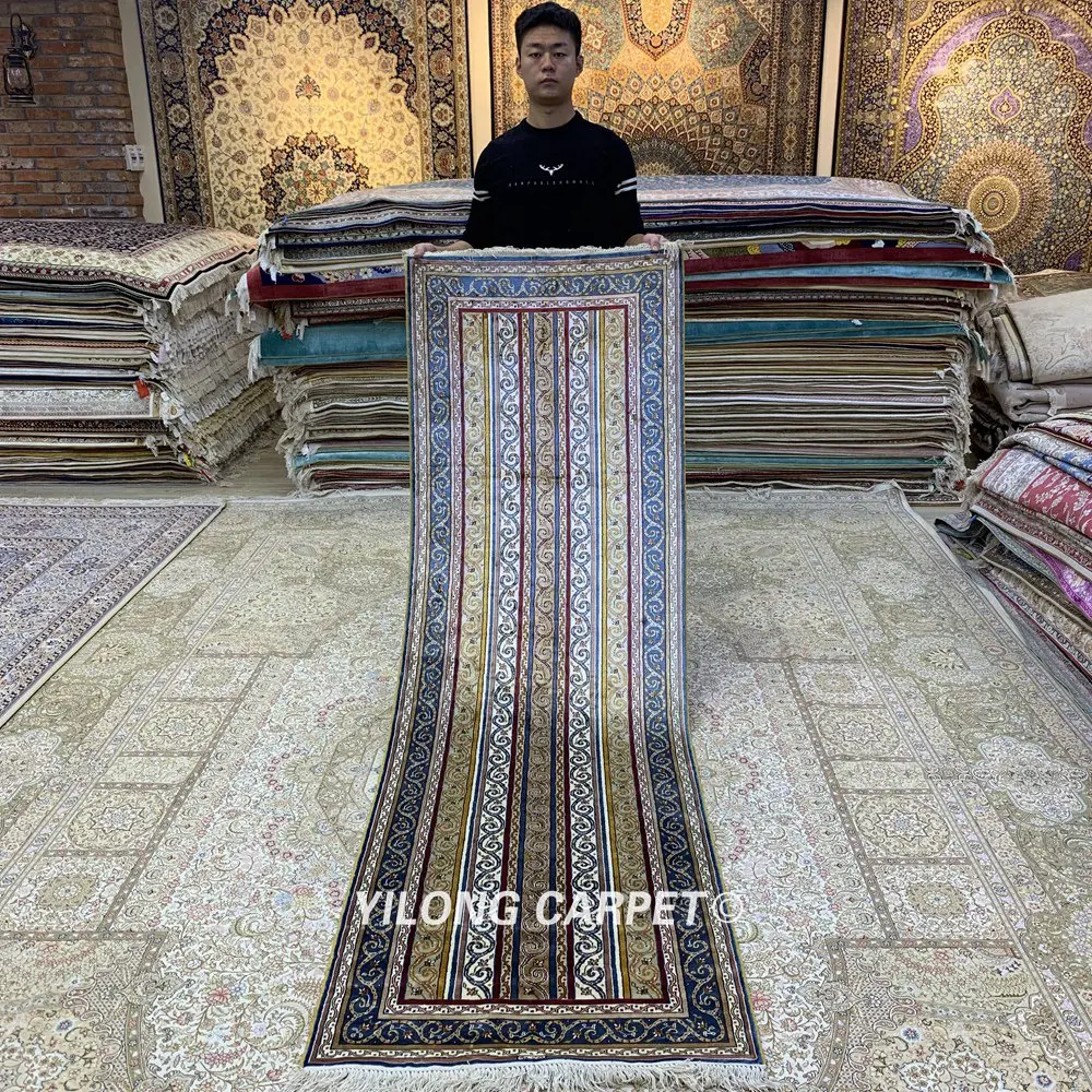 Yilong 2,5 'x8' длинный шелковый ковер ручной работы для прихожей(HF349B