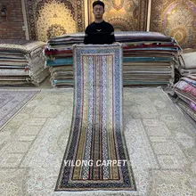 Yilong 2,5 'x8' длинный шелковый ковер ручной работы для прихожей(HF349B