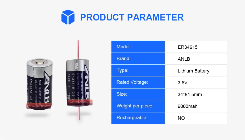 20PCS/LOT ANLB ER34615 ER34615M 3.6V 19000mAh D type lithium battery Intelligent water meter instrument battery