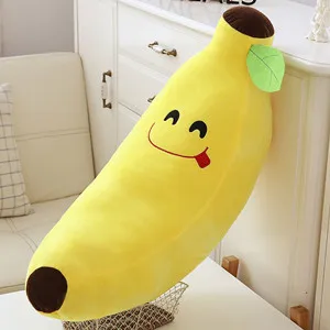Kawaii креативный Мультфильм Банан мягкая подушка диванная подушка детская милая плюшевая кукла Дети игрушечные фрукты для детей подарки на день рождения - Цвет: 40cm