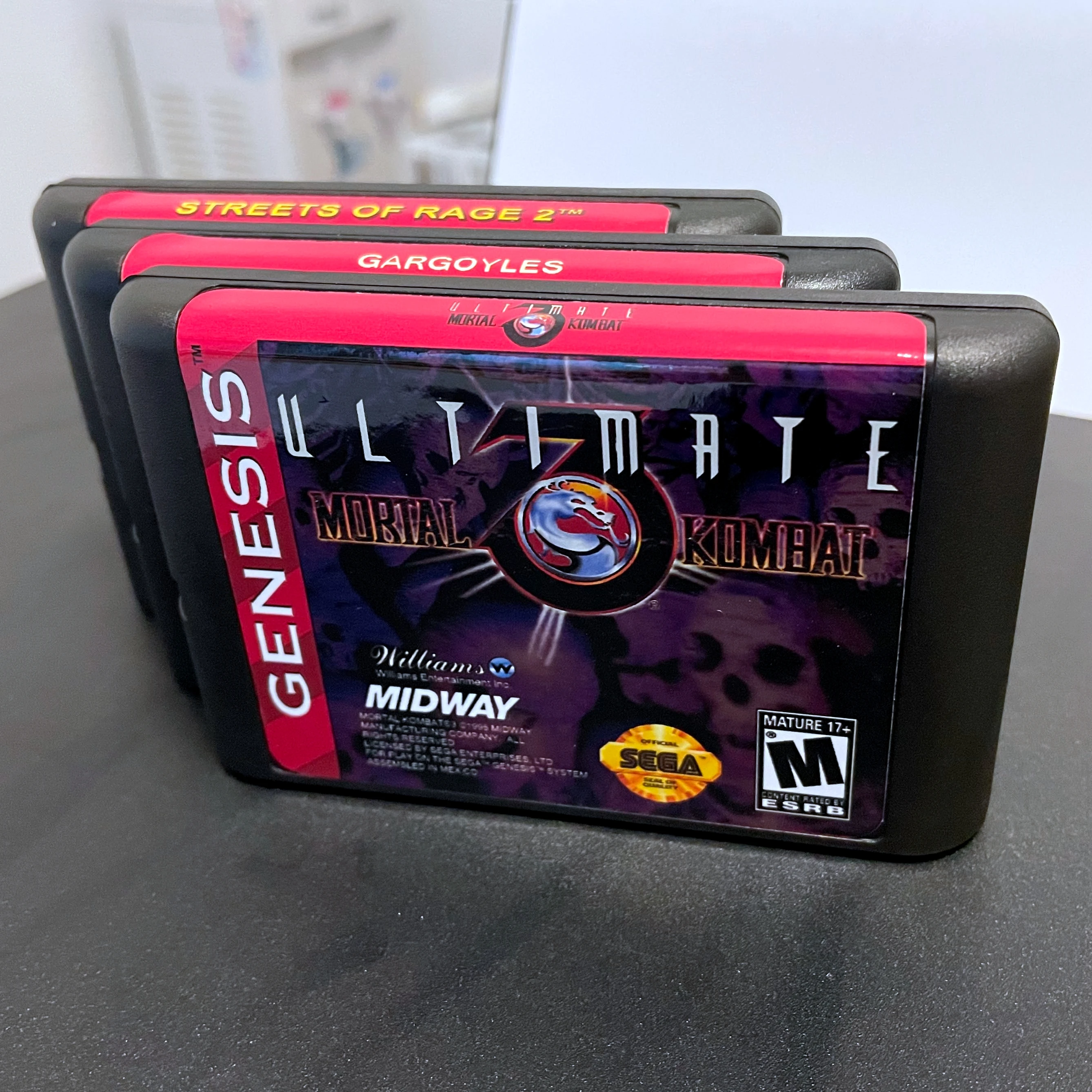 Ultimate Mortal Kombat 3 /Gargoyles /Streets of Rage 16 bit MD Game Card  Genesis Red Labels For Sega Mega Drive & Genesis System