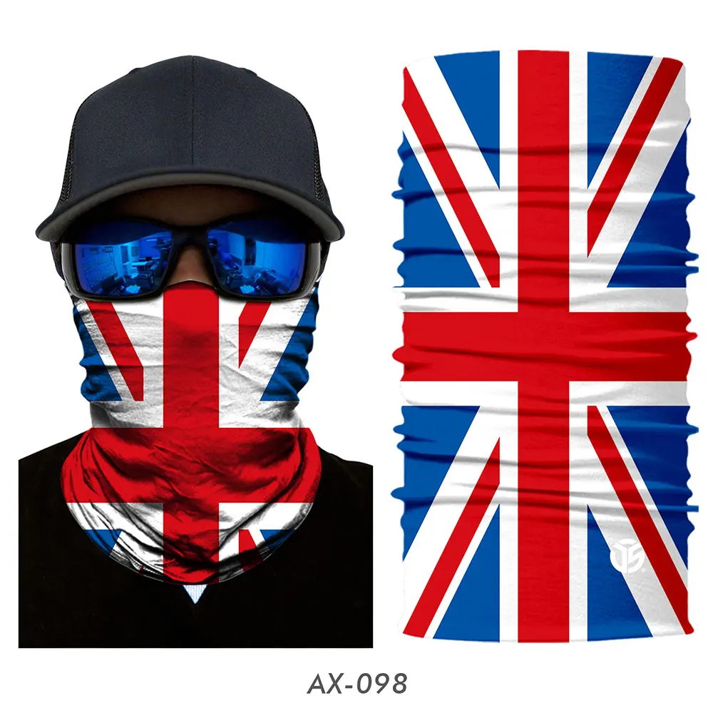 United Kingdom 3D волшебный шарф, США, Национальный Флаг Испании, Россия, гетры для шеи, летняя трубчатая маска для лица, повязка на голову, бандана, шарфы для мужчин и женщин - Цвет: United Kingdom