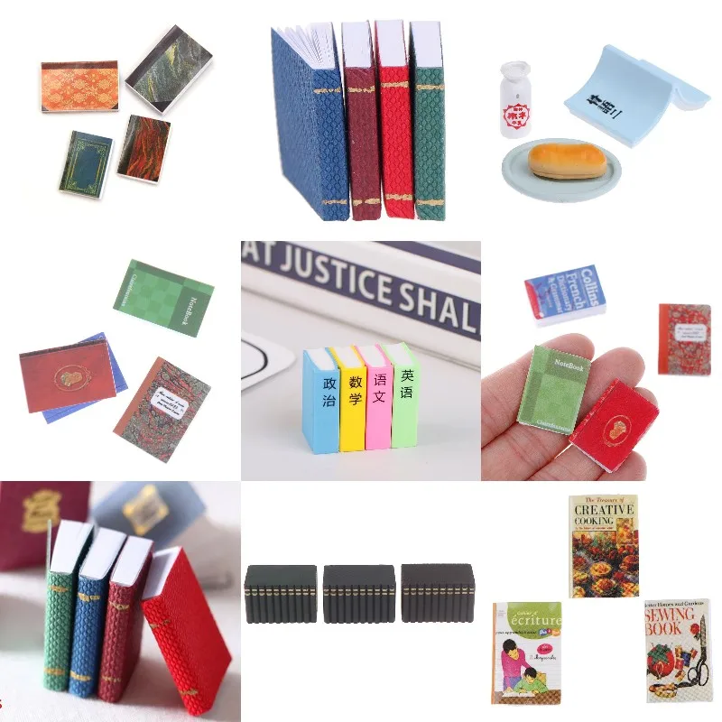 

New 1:12 1/3/4pcs/set Doll House Decoration Accessories Mini Books Fashion Magazine For Dollhouse Furniture Toys