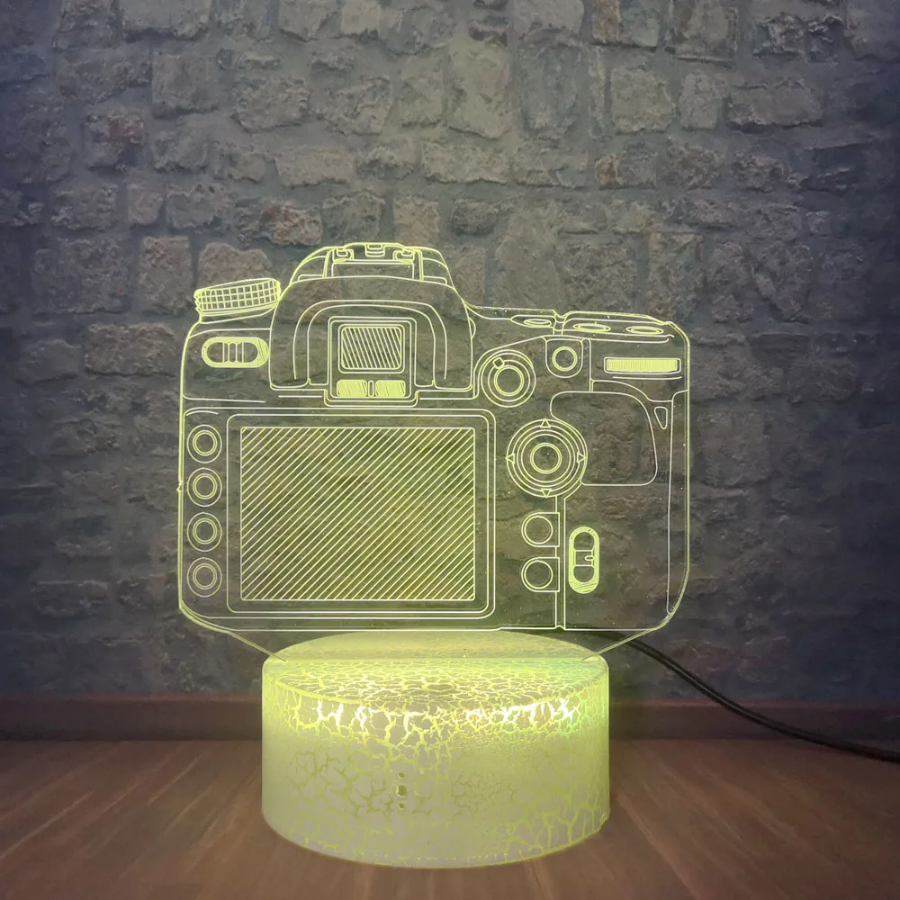 3D светодиодный Ночной светильник модель камеры иллюзия светодиодная USB