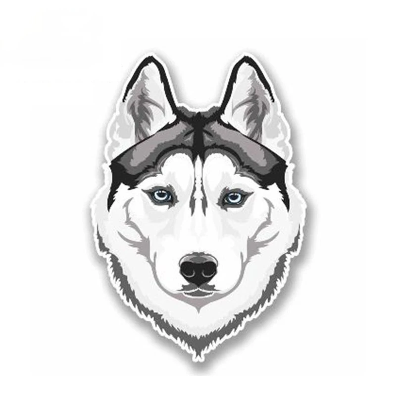 13センチメートルx 10センチメートル車のステッカー白ハスキーウルフビニールステッカーのラップトップ旅行荷物シベリアンハスキーカースタイリングアクセサリー 車のステッカー Aliexpress