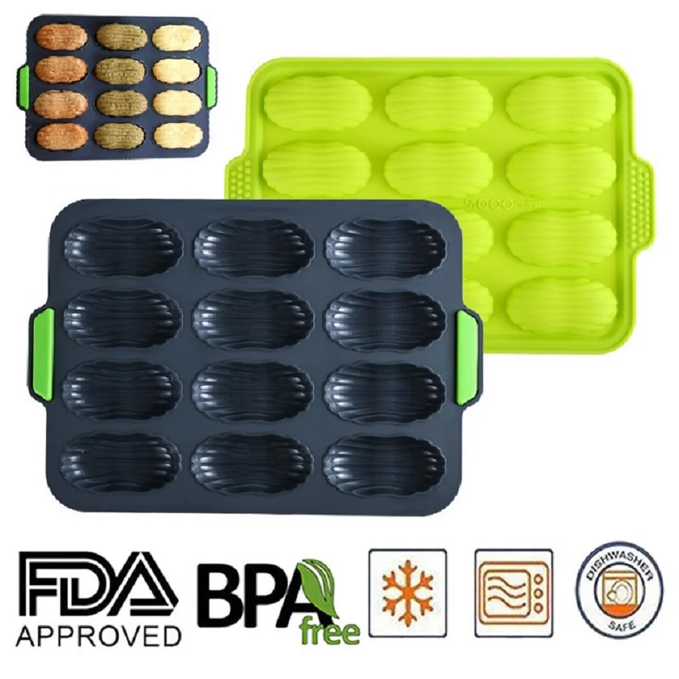 

Silicone Madeleine Mold Non-stick Pan 12 Holes Cupcake Mold Shell Shape Cake Pan Baking Form Bakeware Tools