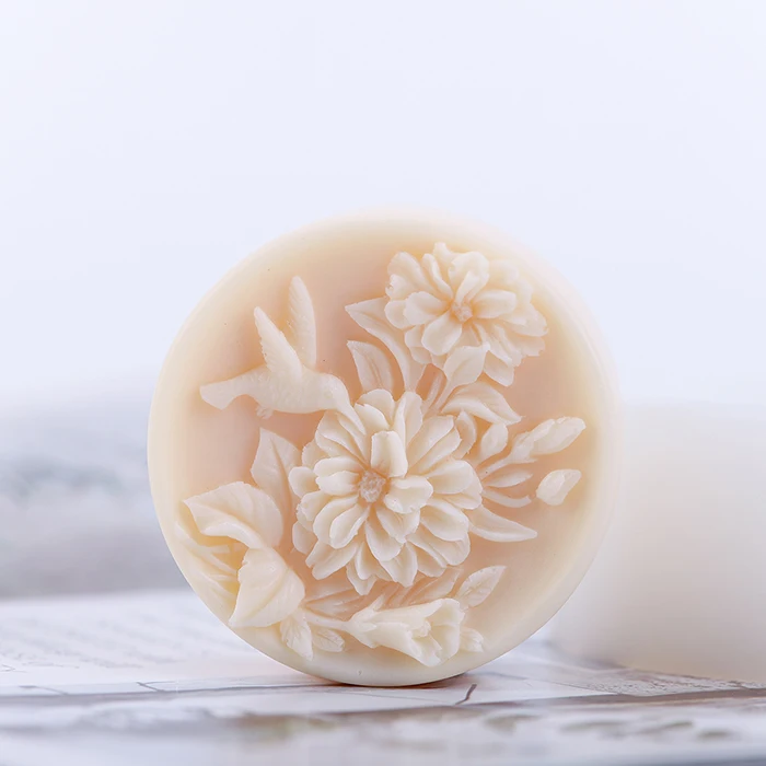 Силиконовые жидкие поделки 3D силиконовые формы для мыла DIY птицы цветочный узор круглая форма для мыла силиконовая форма формы для торта