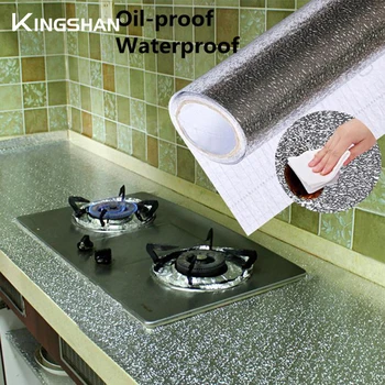 

Kitchen Oil-proof Sticker 40x100cm Waterproof Aluminum Foil Kitchen Stove Under Cabinet Self Adhesive Wall Sticker DIY Wallpaper