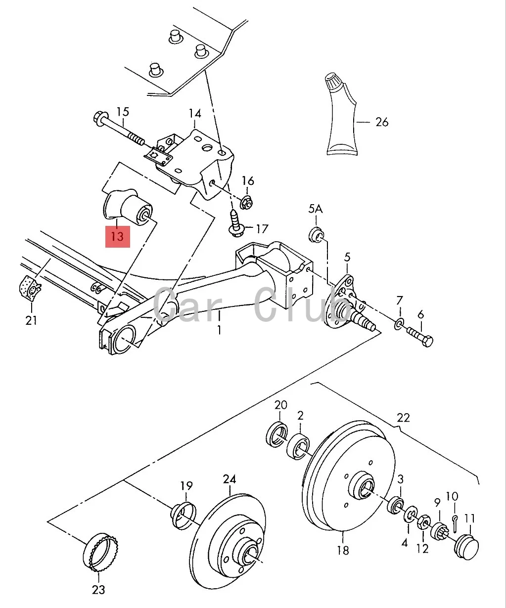 VW Golf MK4 GTI Rear Axle Suspension Weight Vibration Damper Genuine