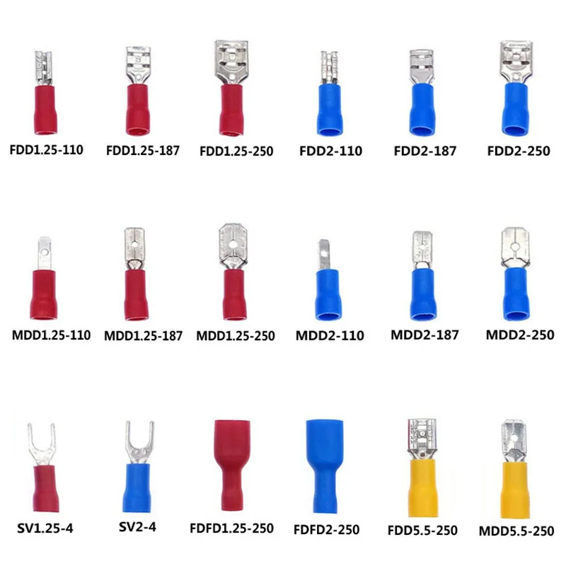 280/300/330 шт. Ассорти изолированный Электрический провод обжимной кабель Соединитель с наконечником кольцо с утолщением вилка набор колец наконечники рулонные клеммы комплект
