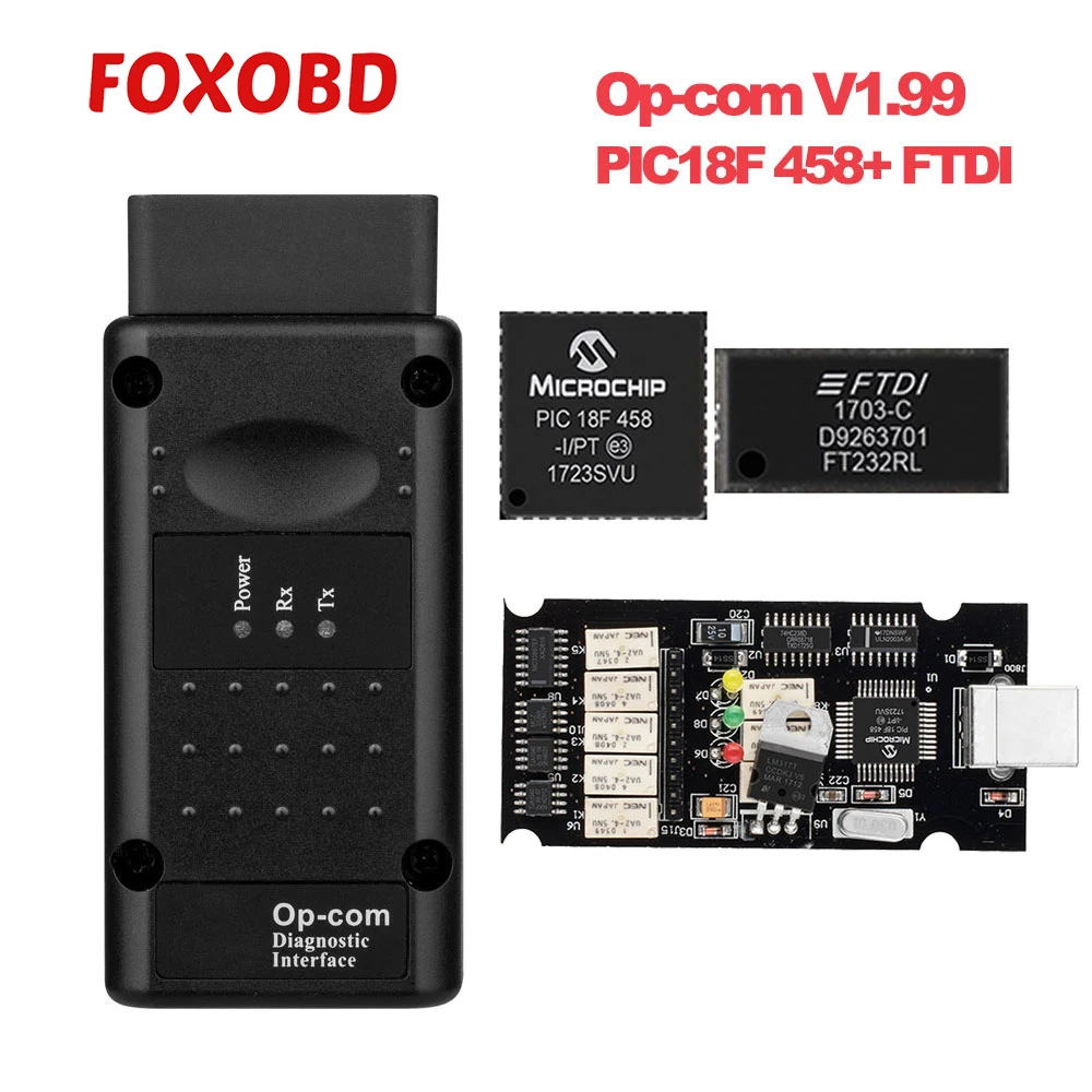 Op Com V1.99 PIC18F458/чип FTDI диагностический инструмент Can Bus для Opel OBD2 Авто сканер Op-Com 1,99 canbus OBDII Opcom
