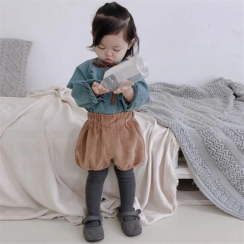 Зимние Детские шорты для мальчиков однотонные маленьких девочек хлопковые