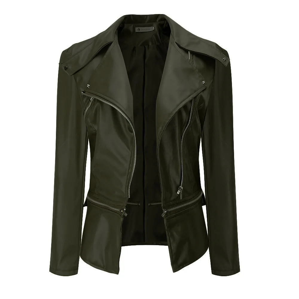 

Winter Warm Jackets Women Faux Collar Short Coat Leather Jacket Parka Overcoat Outwear jaqueta feminina abrigos mujer invierno