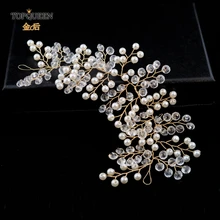 TOPQUEEN HP112 свадебный головной убор для женщин и девушек свадебные аксессуары для волос ручной работы из бисера с кристаллами и жемчугом