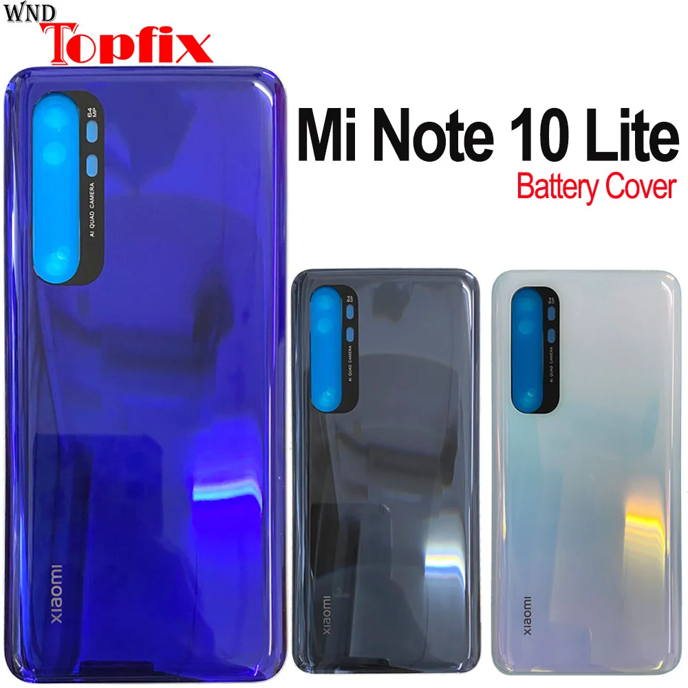 Новая крышка 6 47 &quotдля Xiaomi Mi Note 10 Lite Крышка батарейного отсека задняя стеклянная