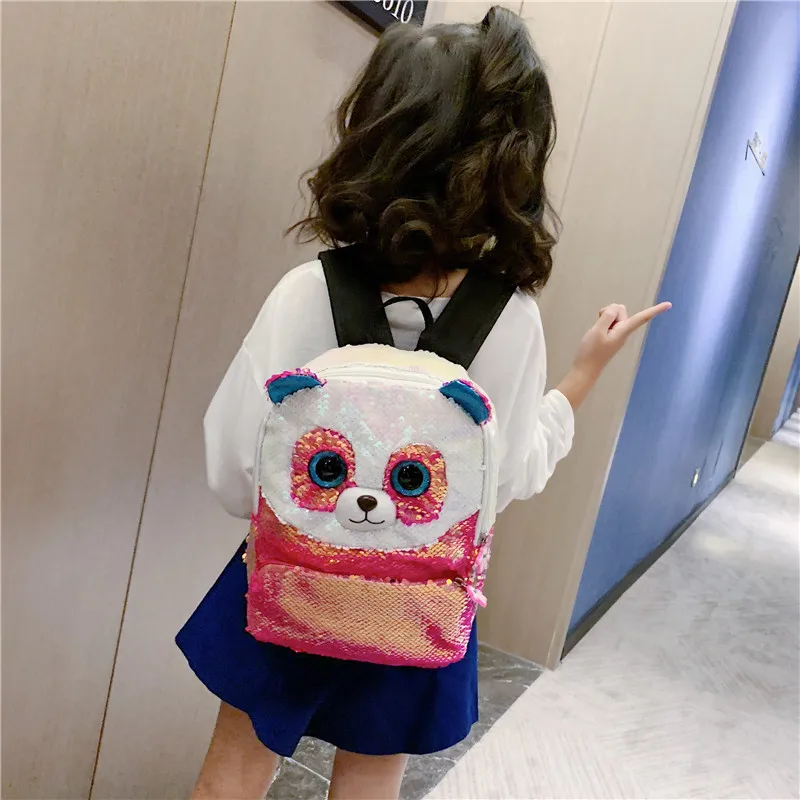 

Sequin Backpack 2019 New Style Cool Cartoon Creative Funny Backpack Casual Versatile Bear Cute School Bag Women's