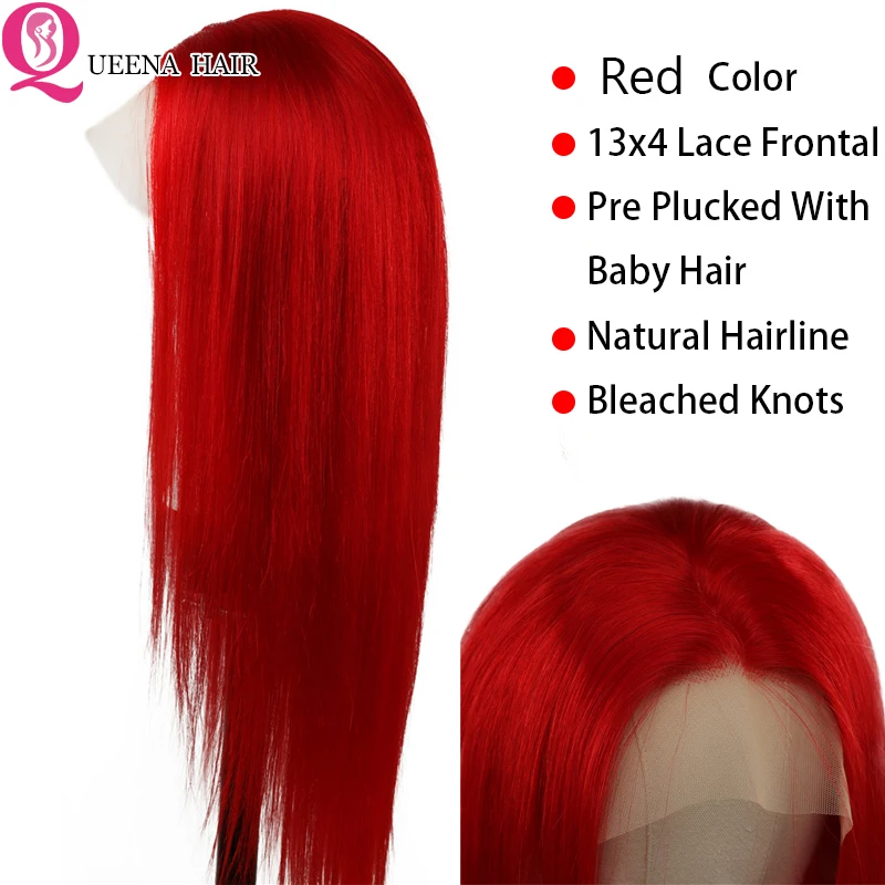 Glueless-13x4-Lace-Frontal-Wig-Pre-Plucked-With-Baby-Hair-Short-Brazilian-Straight-Human-Hair-Wigs