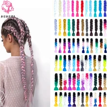 MUMUPI, для женщин, 24 дюйма, вязанные крючком косички, коробка, косички, 100 г/шт., Омбре, огромные косички, синтетические косички для наращивания волос, головной убор