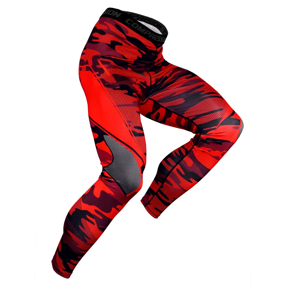 Колготки мужские спортивные баскетбольные леггинсы Высокие эластичные компрессионные штаны для бега тренировочные быстросохнущие штаны - Цвет: KC171