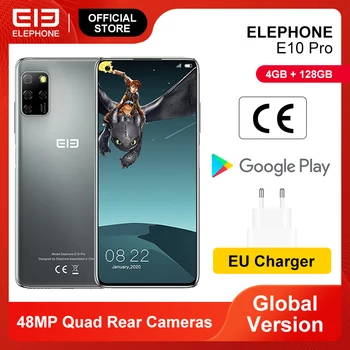 Перейти на Алиэкспресс и купить Смартфон E10 Pro, 4 + 128 ГБ, 4 камеры 48 МП, 6,55 дюйма, 4000 мА ч, Android 10,0, NFC