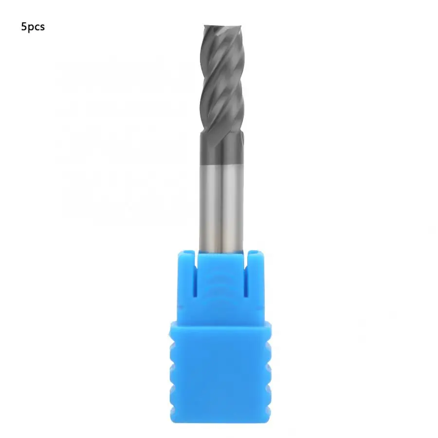 

5pcs Tungsten Carbide 4-Flute End Mill CNC Milling Cutter Bit Flat Cutting Tool 6mmx50mm Carbide End Mill