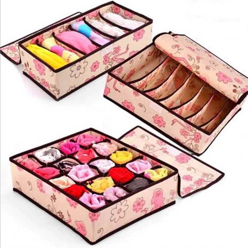 Underwear storage box plastic table bra underwear socks storage storage box thickened cover three-piece