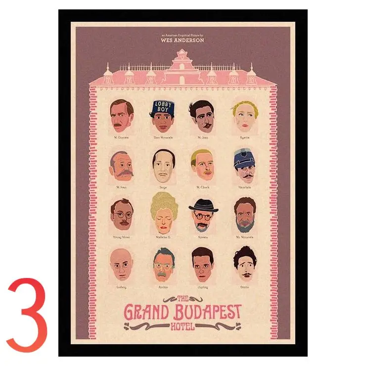 Идеальный JL Grand Budapest отель винтажные Плакаты для домашнего декора крафт-бумага высокого качества плакат стикер стены BDLS01 - Цвет: Золотой