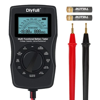 

Dlyfull B3 LCD Universal Battery Tester for 1.5V Alkaline, 3.7V Li-ion, 3.2V LiFePO4, 1.5V&3V Button Cells,1.45V Zinc Air Cells