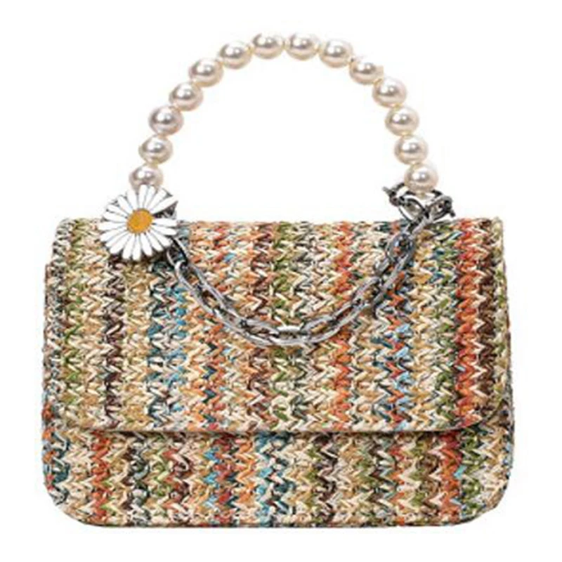 Женская сумка сумка-мессенджер летняя соломенная с цепочкой | Багаж и сумки