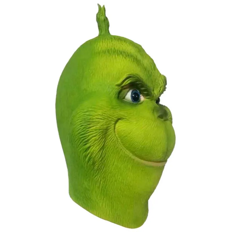 Забавная маска Grinch для рождественской вечеринки, косплей, Санта, Рождественская маска на всю голову, латексная маска плюс маска для взрослых, реквизит