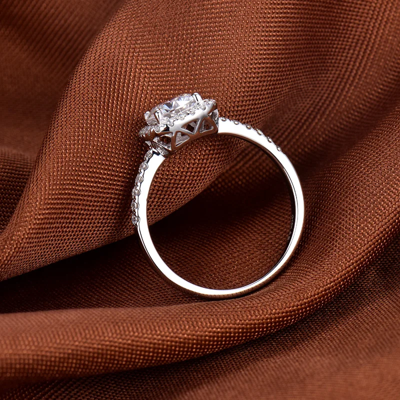 LOVERJEWELRY, новейшие кольца, для женщин, Муассанит, обручальное кольцо, Настоящее 14 к белое золото, юбилей, свадебные женские кольца, ювелирные изделия