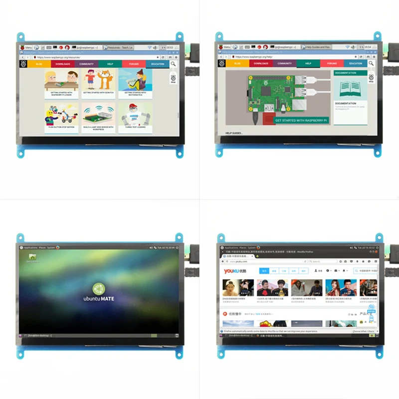 7 inch Capacitive Touch Screen LCD Display IPS 1024x600 HDMI For Raspberry Pi