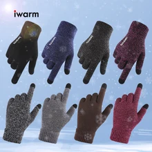 

Iwarm Autumn Winter Screen Knitted Gloves Men Women Mittens Thicken Woo Outdoors Anti-slip Warmer Couple High Quality Gloves