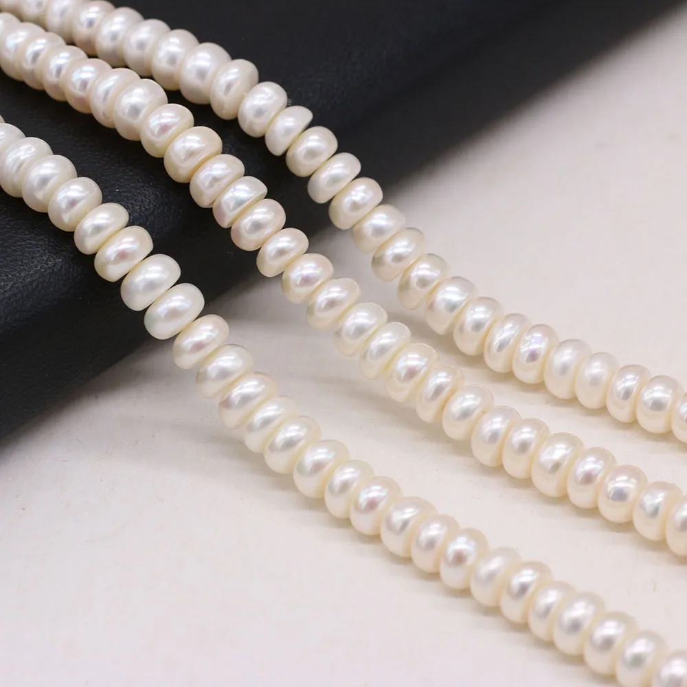 Natural Freshwater Pearl Beads Oval Spacer Loose Pearls Bead For